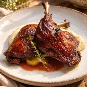 Confit de pato com molho de laranja