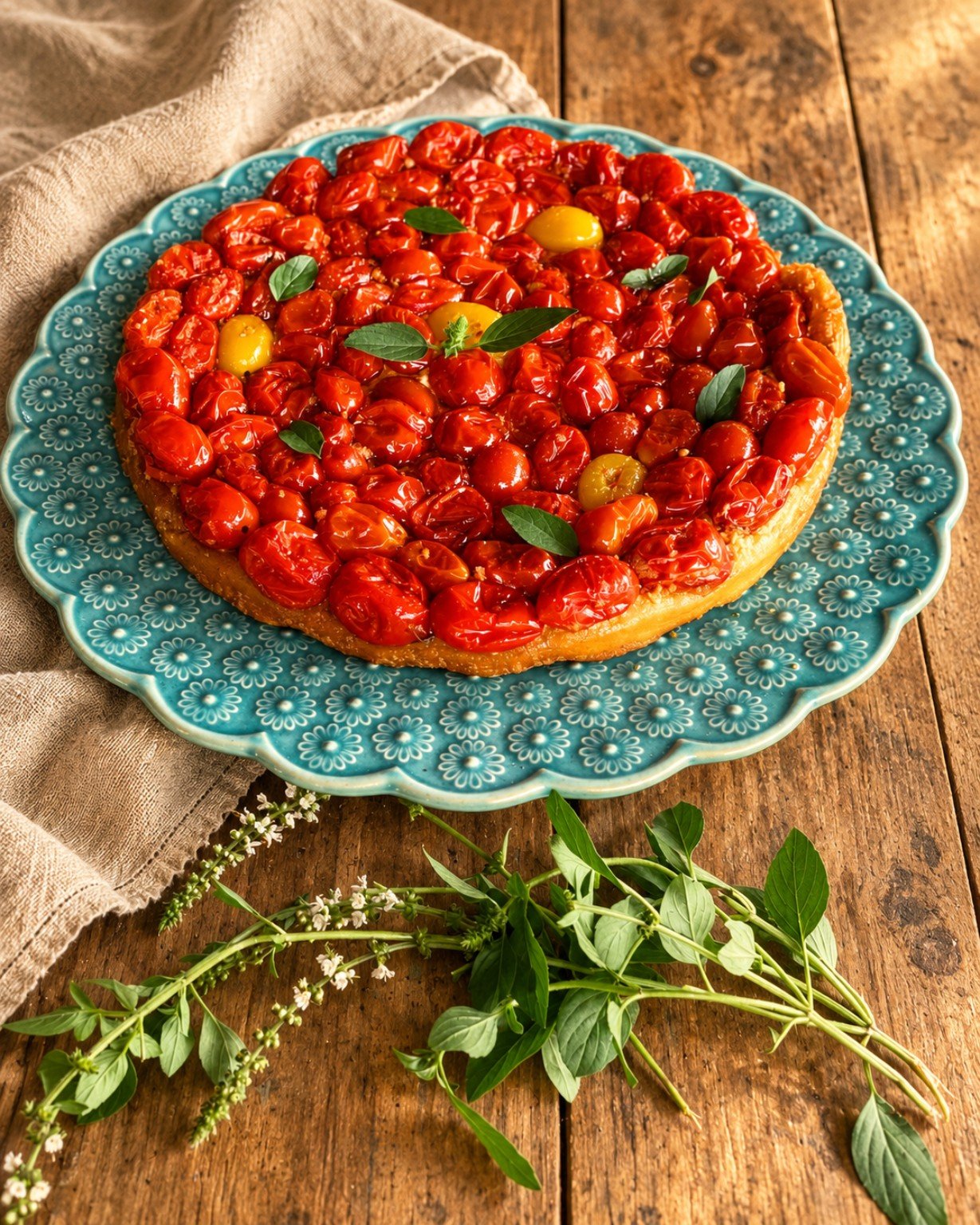 Tarte Tatin de tomate-grape